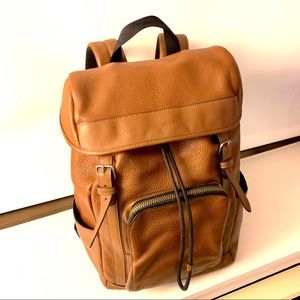 Coach Leather Flap Backpack